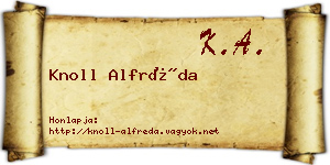 Knoll Alfréda névjegykártya